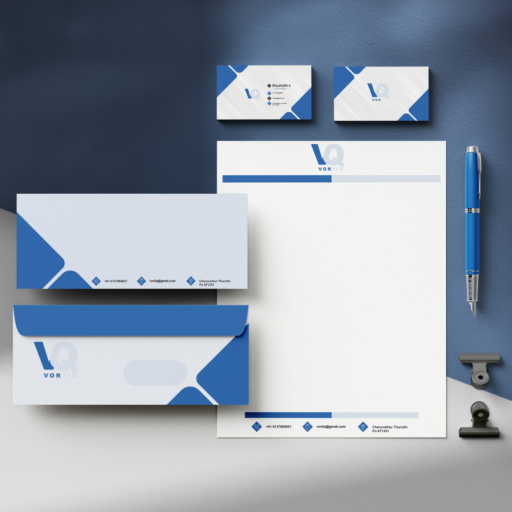visiting card letter head envelope
